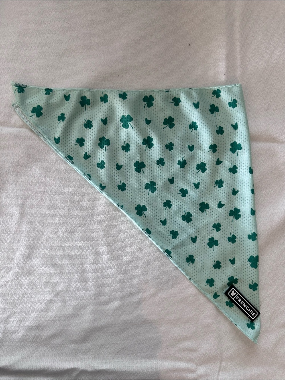 Frenchie Bulldog Green Clover Print Dog Cooling Bandana